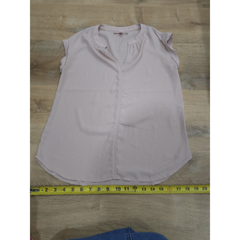 Philosophy Republic Clothing Blouse Top XS Dusty Rose Pleated‎ V-Neck Used
